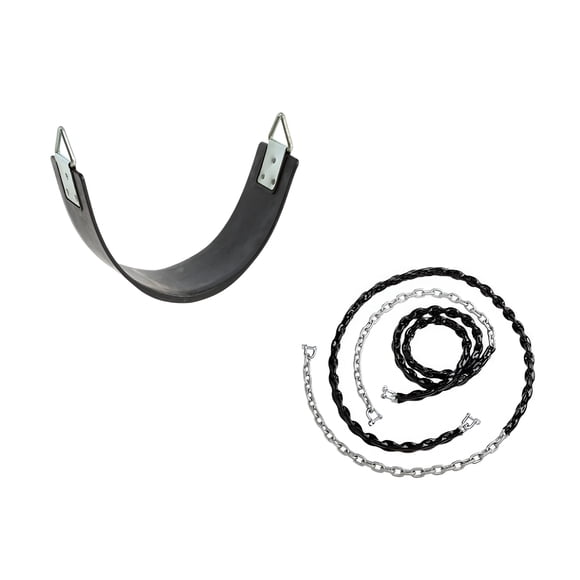 Pack Asiento Columpio mas Cadenas Galvanizadas Recubiertas Patio Parque