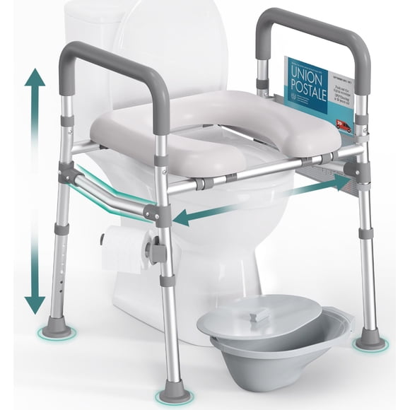 Asiento de inodoro elevado HOMLAND con asas, capacidad de 500 libras