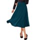 thumbnail image 1 of INSPIRE CHIC Falda de Mujer Satén Cintura Alta Línea A Elástica Acampanada Casual Midi Faldas L Azul Lago, 1 of 6