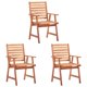 thumbnail image 2 of Juego de 3 sillas de comedor para exteriores VidaXL de madera de acacia con cojines, 2 of 9