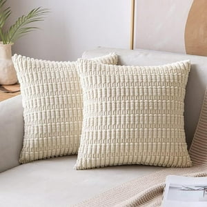 Aura Zeus - Fundas De Cojines Blanca Set X2 Cama Sillon Suave 45 X 45 Almohada