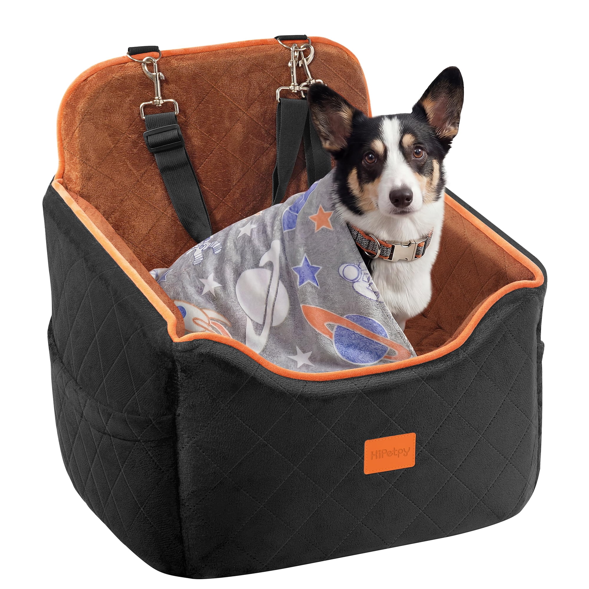Asiento De Coche Hipetpy Para Perros Pequeños De Menos De 30 Libras Con Tapete