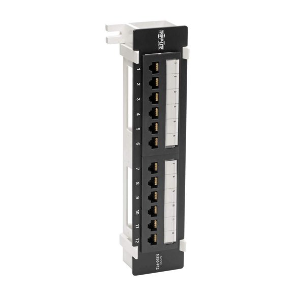Panel de conexión Tripp Lite Cat6 PoE+ de 12 puertos para montaje en pared 110/Krone