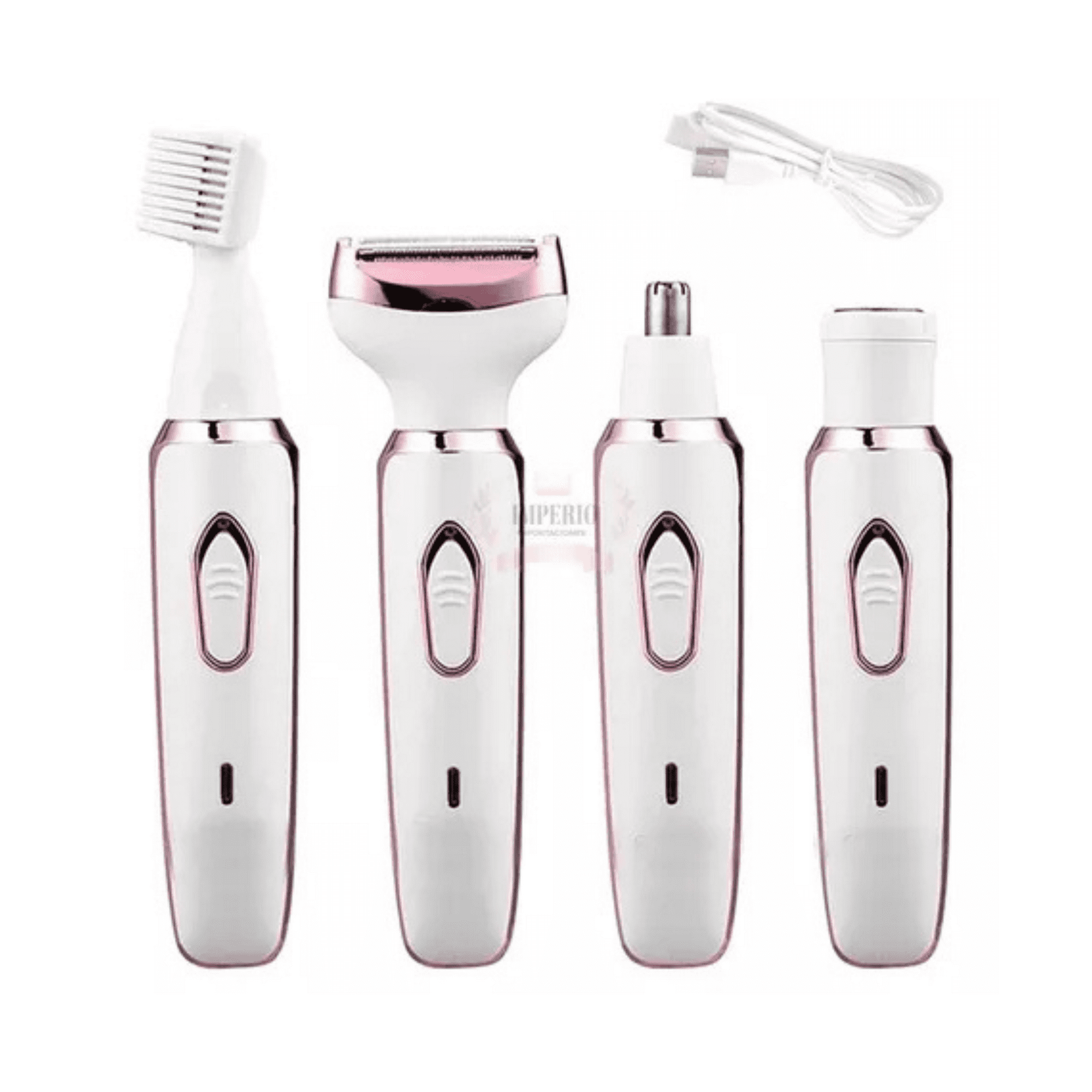 Meidimake - Depiladora Recortadora 4 En 1 Recargable Bikini Nariz Cejas Color Blanco