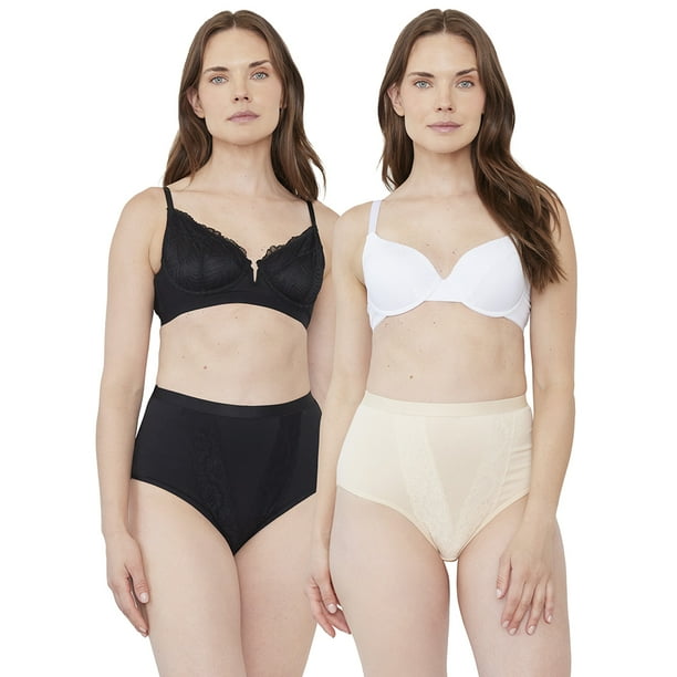 Pack Calzón Mujer Alto Negro-Beige Corona