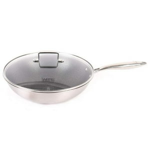 Wens - Wok Con Tapa 30 Cm Con Tapa De Vidrio Honey Comb