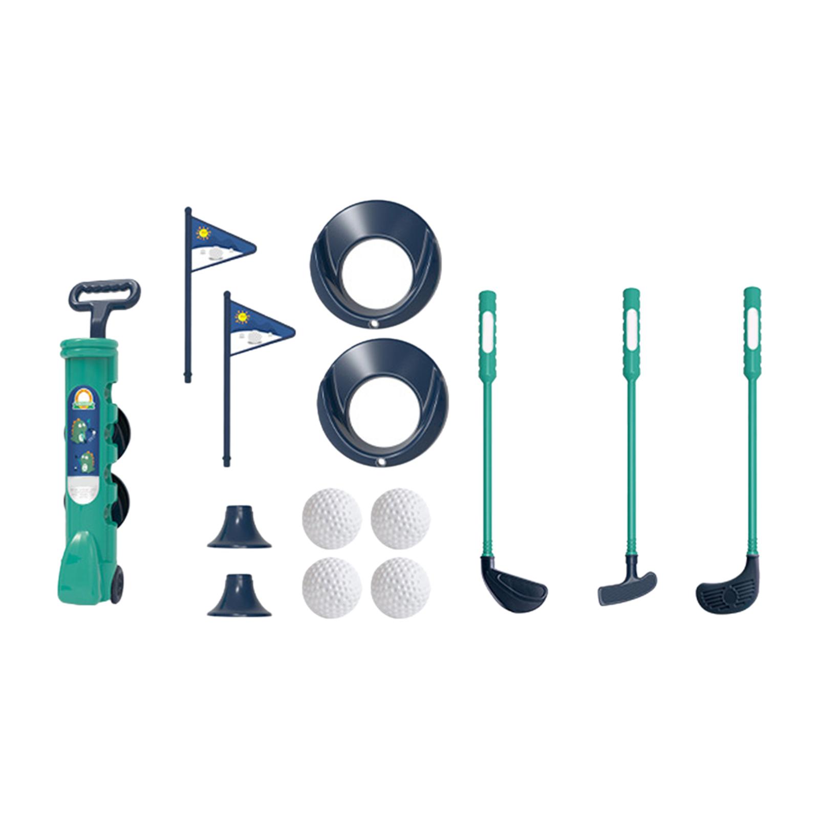 Magideal - Juguete Educativo Palos De Golf Para Niños Juego De Juguetes De Campo De Golf Portátil Juego De Palos De Golf Para Regalo De Cumpleaños Al Aire Libre , Verde