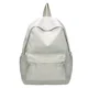 thumbnail image 1 of Preppy Solid Color Shoulder Bag Nylon School Knapsack Korean Teenager White Sports Travel Backpack for Women, 1 of 3