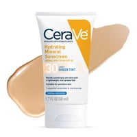 Protector Solar Mineral Cerave, Hidratante, Spf 30, Tinte Transparente, 50 Ml