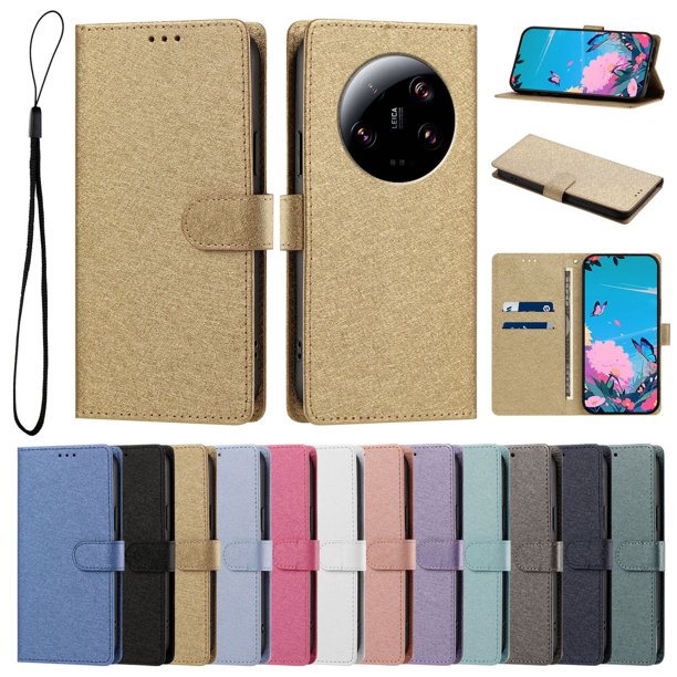 Cartera para Xiaomi 13 Ultra con Soporte y Correa, Dorado