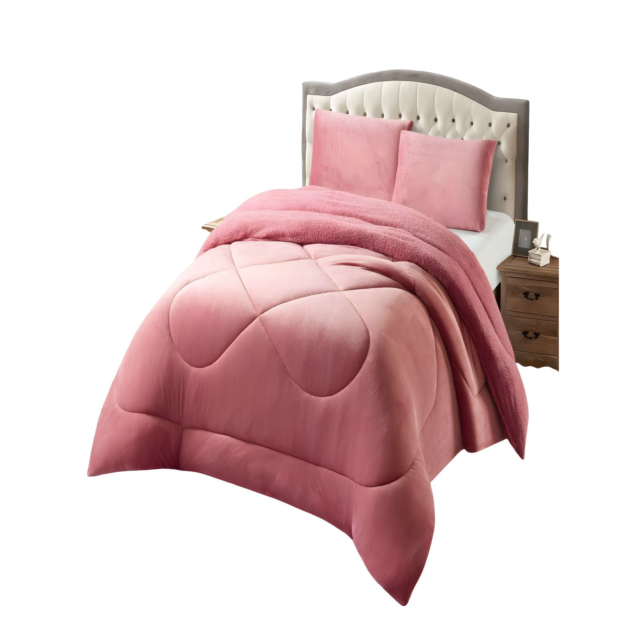 Genérico - Cobertor Plush De Invierno Con Chiporro Cs King Rosado