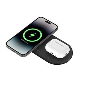 Belkin - Base De Carga 2 En 1 Inalambrica Plana Qi2 Con Usb-C Negra