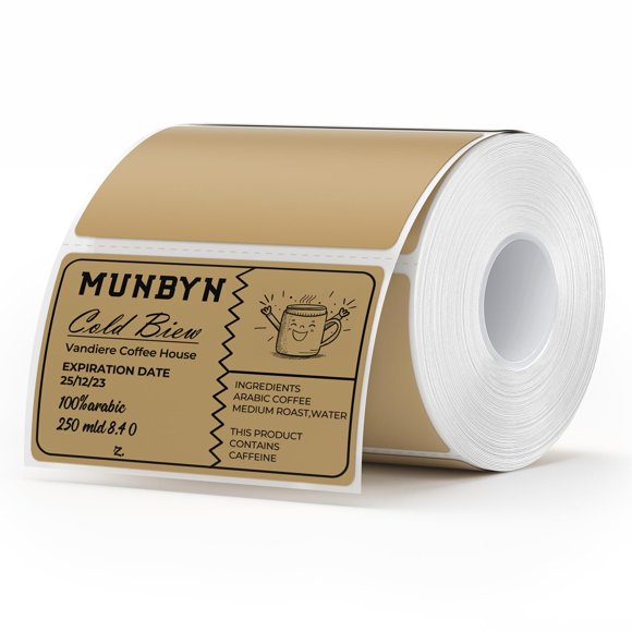 Etiquetas térmicas MUNBYN 3x2" 500 hojas/rollo Marrón