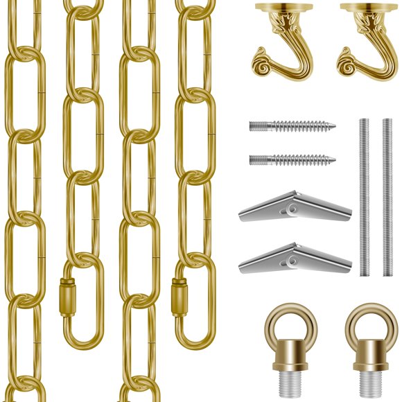 Cadena Colgante Omytie 4,5 m Acabado en Latón – Kit con Ganchos