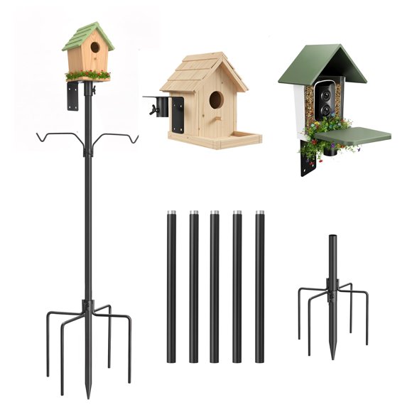 Poste para Comedero de Pájaros NestShld 241 cm (95 pulg.) Base de 5 Puntas