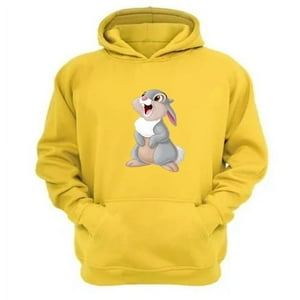 Genérico - Polerón Canguro Conejo Blanca Dibujos Animados Amarillo Talla L Unisex