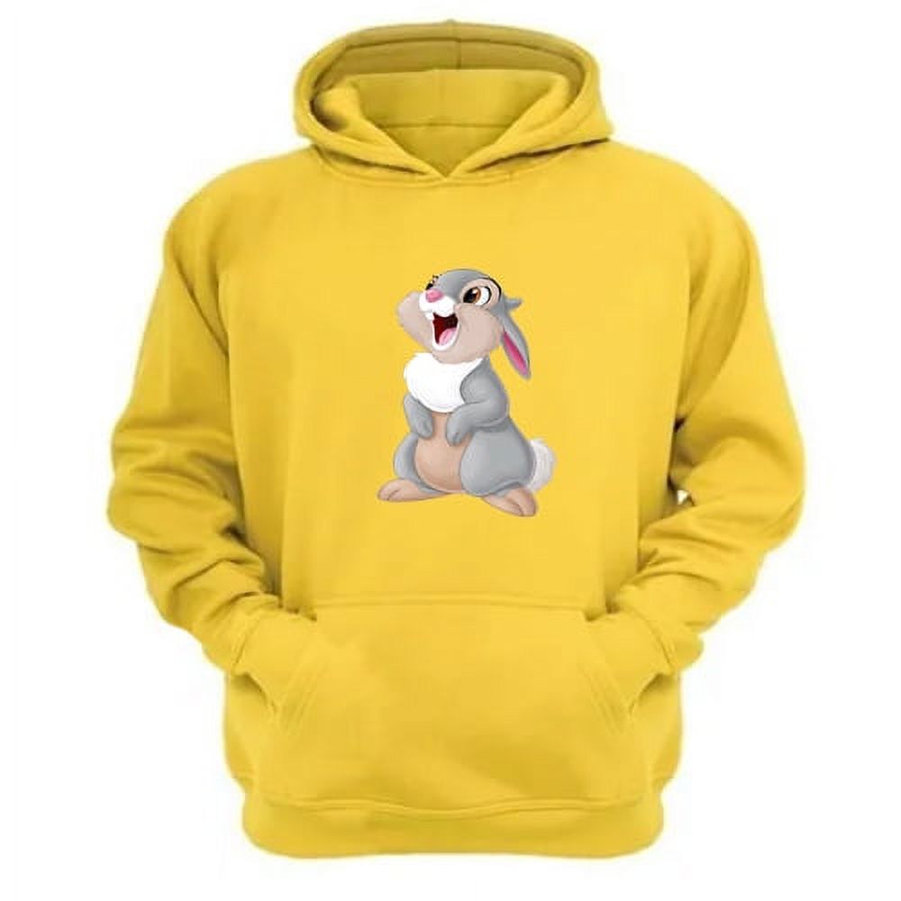 Genérico - Polerón Canguro Conejo Blanca Dibujos Animados Amarillo Talla L Unisex