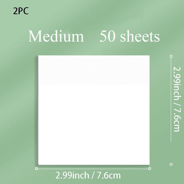 2pcs Transparent Sticker Sticky Note Memo Pad Notepad Diary School Stationery Office Supplies (50 Sheets/book) S: 2.99*1.96inch/ 7.6*5CM M: 2.99*2.99inch / 7.6*7.6cm L: 3.74*2.75inch /9.5*7CM