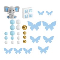 Magideal - -Juego De Decoración Para Tartas, Manualidades Diy, Figuras Ligeras, Decoración Para Tartas De Cumpleaños, Adorno Para Accesorios, Aniversario De Niño Azul