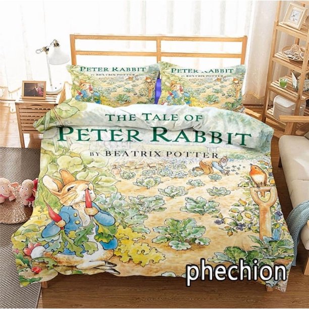 Peter the Rabbit Duvet Cover Pillowcase Bedding Set Gift 3-Piece Bedding Set (1 Duvet Cover + 2 Pillow Shams)
