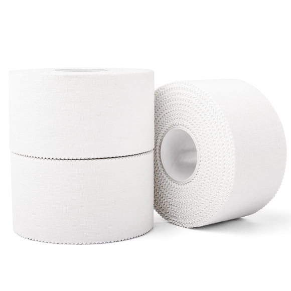 Cinta adhesiva deportiva IFWEVs (paquete de 3), blanca, 1.5 pulgadas x 10 m