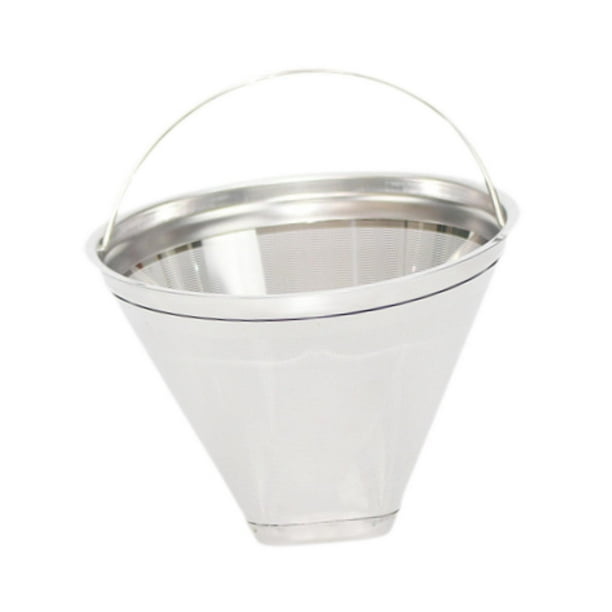 Filtro de café permanente, filtro de cono de café de acero inoxidable 304, filtro para máquina de café doméstico, pieza de repuesto, filtro de cono de Diámetro 98mm