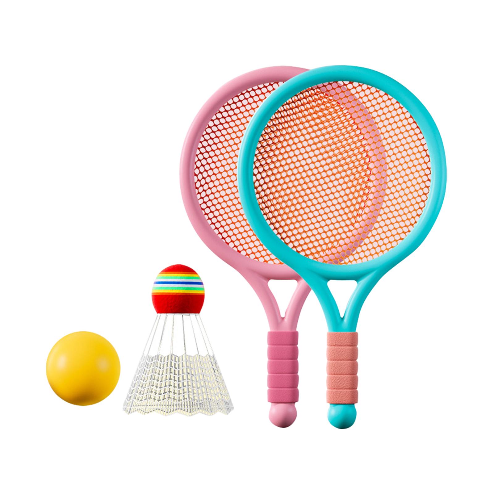 Ioensy - Juego De Tenis De Bádminton Para Niños, Ligero, Para Jugadores Principiantes, Niñas, Playa, Rosa Y Azul