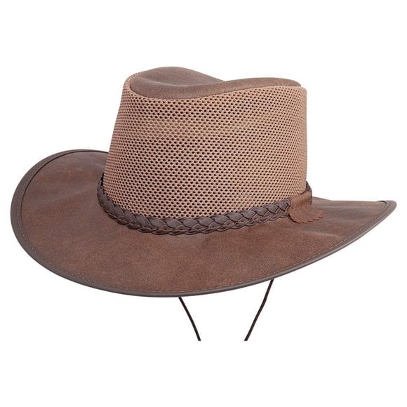 Sombrero Breeze de Malla y Cuero American Hat Makers, UPF 50, Transpirable