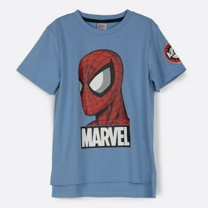 Polera Manga Corta Niño Spiderman Azul Marvel