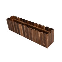 Magideal - Maceta De Madera Maciza, Contenedor De Plantas, Accesorios Rectangulares Para Balcón, Caja De Madera Rústica, Macetero Para Exteriores Para Ventana De Pequeño
