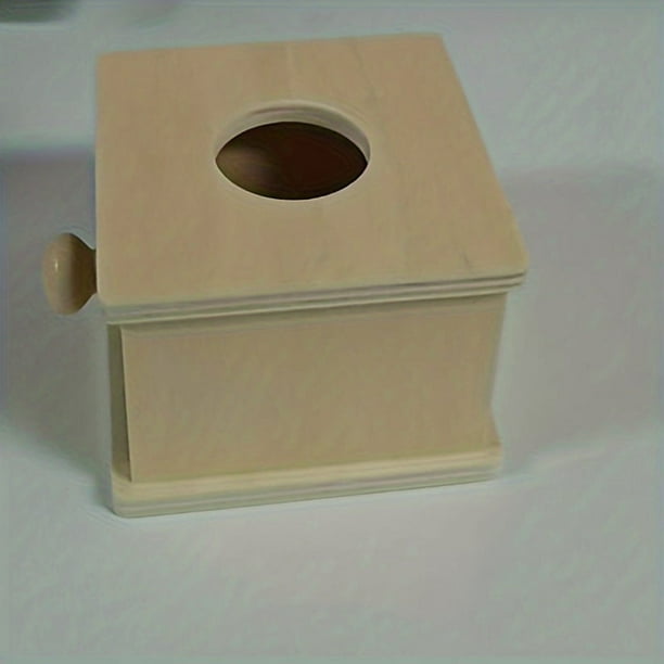 1 Set Wooden Round Ball Drawer Target Box Educational Toys Children's Early Education Intelligence Development Coin Box Teaching AIDS