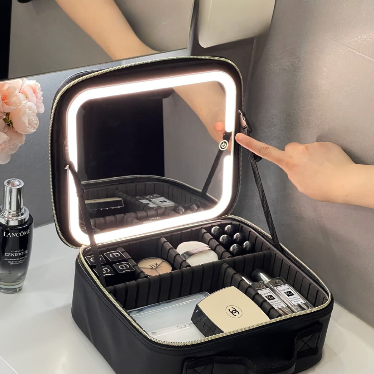 Oem - Organizador Cosmetiquero Con Espejo Led