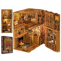 Cutefun - Kit Book Nook Kit, Bonitos Sujetalibros Con Forma De Rompecabezas De Madera Con Luces Led