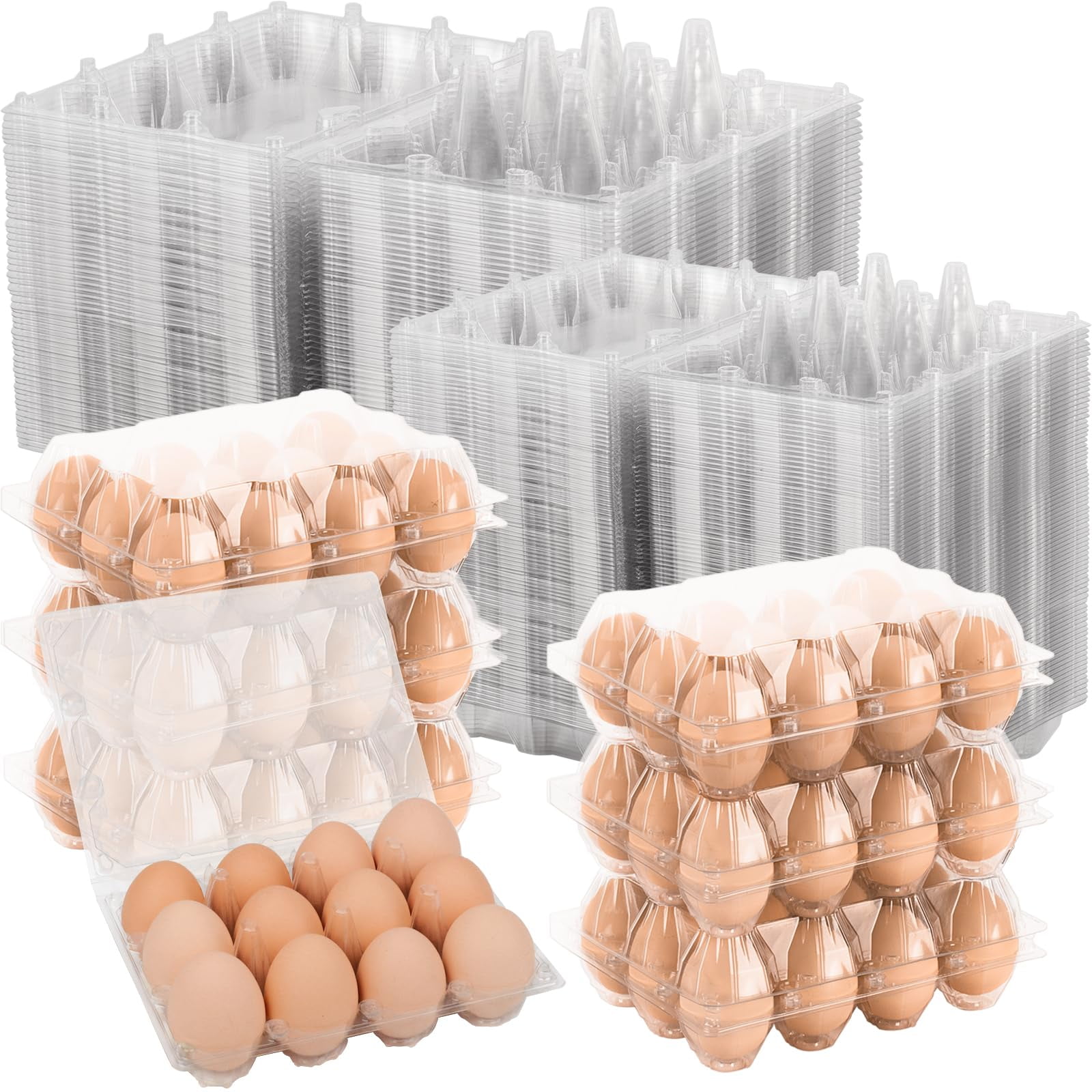Cartones Para Huevos Lixavaer, 100 Unidades, Plástico Transparente, Capacidad Para 12 Huevos