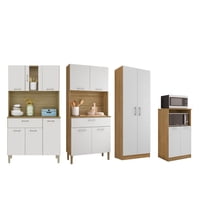 Movelaria - Combo 1 Mueble Para Microondas, 1 Mueble De Cocina, 1 Mueble De Cocina Y 1 Alacena K02040620