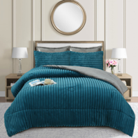 Todostore - Cobertor Con Chiporro Lineal 2 Plazas Color Petroleo