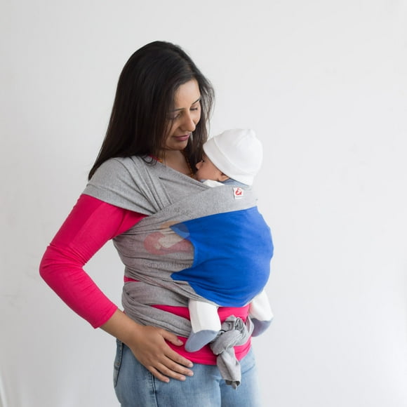 Fular Semi Elasticado Con Bolsillo, Gris Azul