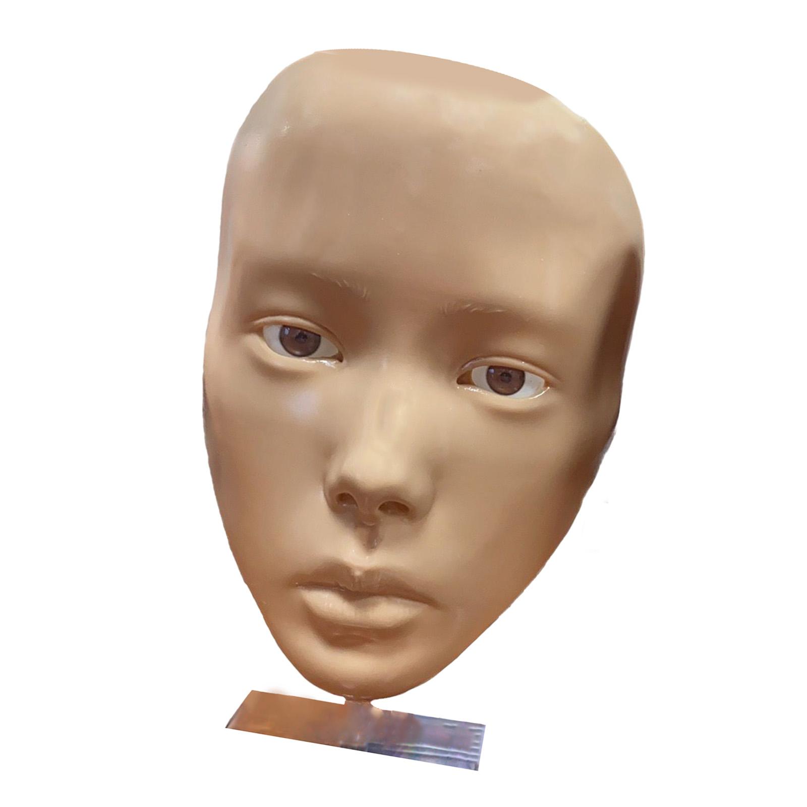 Magideal - Cabeza De Maniquí De Cara De Práctica De Maquillaje 3D Con Soporte Para Práctica De Maquillaje De Ojos, Sombra De Ojos, Pestañas, Accesorios Realistas Estilo C