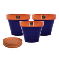 Mestiza - Set De 3 Maceta Kony 24Cm Terra Cobalto Y Sus Platos
