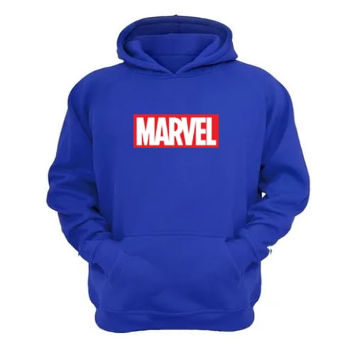Polerón Canguro Logo Comic Azul Talla L Unisex