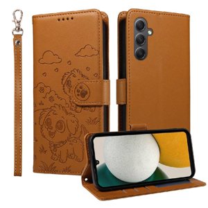 Funda Billetera Foxdock Compatible Con Samsung Galaxy A34 5G, Diseño Perrito Tierno, Ranuras Para Tarjetas Y Soporte Plegable