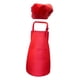 thumbnail image 2 of Delantal Para Ni?os Juego De Gorro De Cocinero Bolsillo Frontal Con Babero Ajustable Para Hacer Manualidades Rojo Para Hornear L, 2 of 5