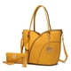 thumbnail image 1 of Bolso Tote con Cartera de Muñeca para Mujer, MKF Collection, Set de Bolso de Hombro en Cuero Vegano - Mostaza, 1 of 3