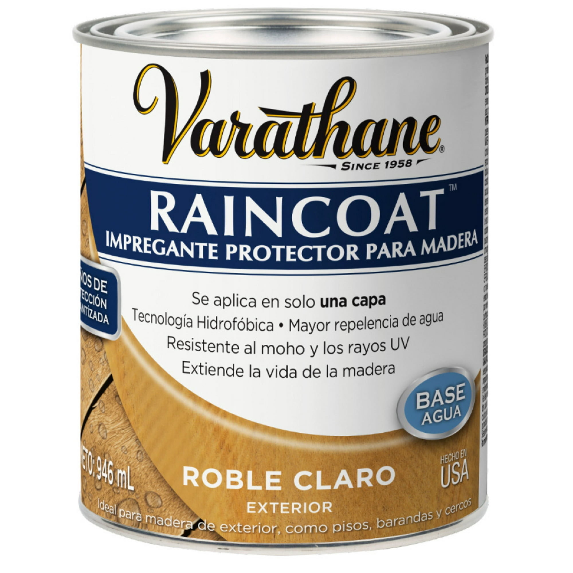 Impregnante Protector Raincoat Brillante Base Agua 946ml Roble Claro ...