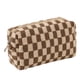 thumbnail image 1 of Bolsa de maquillaje a cuadros, bonita bolsa de cosméticos con cremallera, bolsa de viaje suave para artículos de tocador, suministros de oficina, cosméticos, maquillaje, accesorios de viaje., 1 of 5