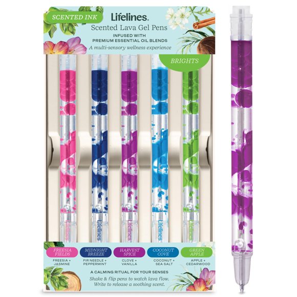 Set de 5 Bolígrafos de Gel Lifelines Lava Aromática 0.5mm