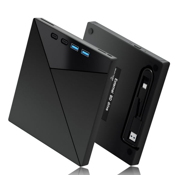 Wbacon Unidad Blu Ray Externa 7 en 1 Grabador 4K USB 3.0 Tipo C