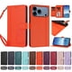 thumbnail image 4 of Funda Cartera Trébol para iPhone 17 Pro con Ranuras Tarjetas y Carga Inalámbrica Naranja, 4 of 6