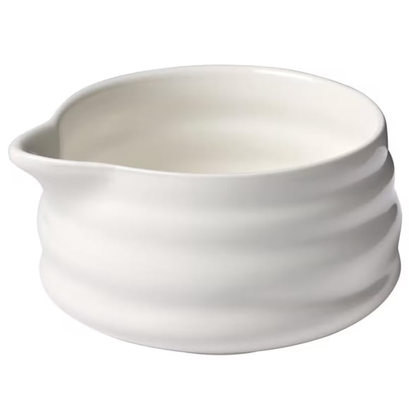 Cuenco de cerámica para matcha BlendWell blanco estilo chawan con pico vertedor
