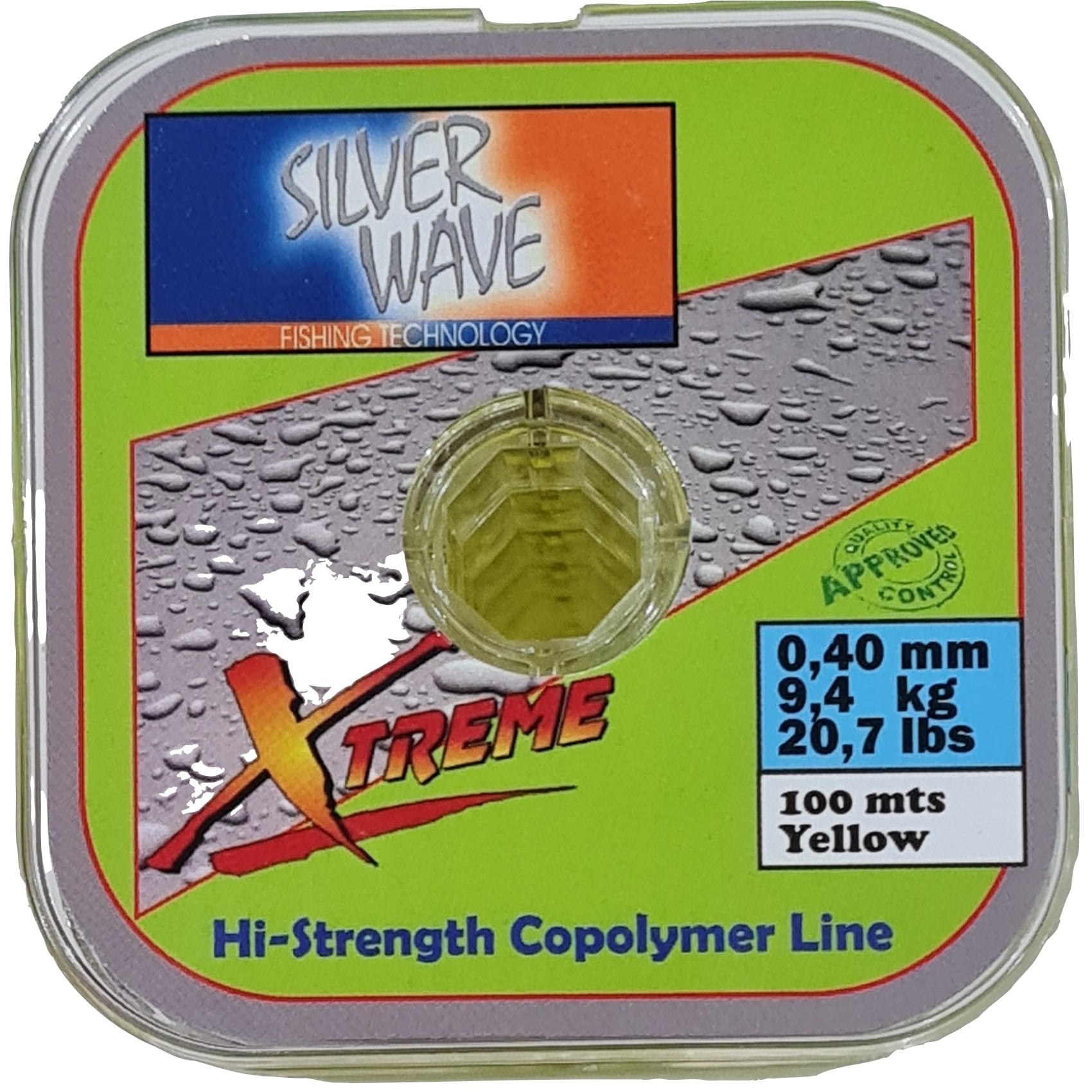Silver Wave - Nylon Transparente Amarillo 0,40mm Resist9,4kg Bobina100mt